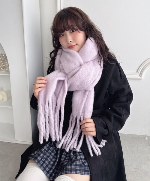セール】ふわふわボリューム太フリンジマフラー（マフラー）｜Loueme