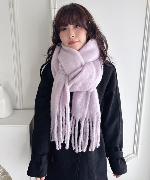 セール】ふわふわボリューム太フリンジマフラー（マフラー）｜Loueme
