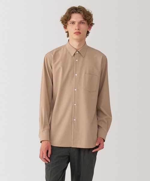 無印良品(ムジルシリョウヒン)の「〔MUJI Labo〕紳士 ウール混レギュラーカラーシャツ(シャツ/ブラウス・メンズ・ブラック/ライトグレー/ベージュ・XL/L/M/S)」の3枚目の写真