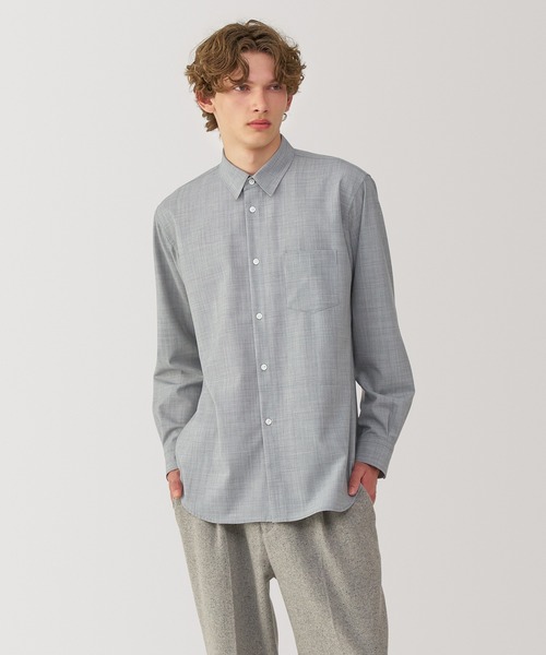 無印良品(ムジルシリョウヒン)の「〔MUJI Labo〕紳士 ウール混レギュラーカラーシャツ(シャツ/ブラウス・メンズ・ブラック/ライトグレー/ベージュ・XL/L/M/S)」の2枚目の写真