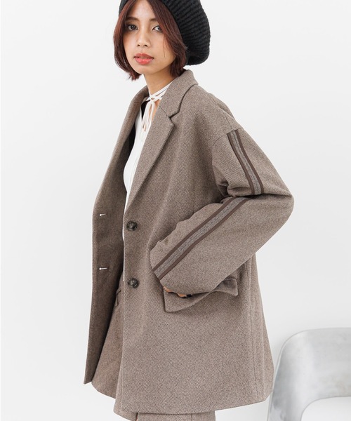 PAGEBOY(ページボーイ)の「ヘリンボーンジャケット(テーラードジャケット・レディース・ブラウン系その他/ブラック系その他/チャコールグレー・FREE)」の3枚目の写真