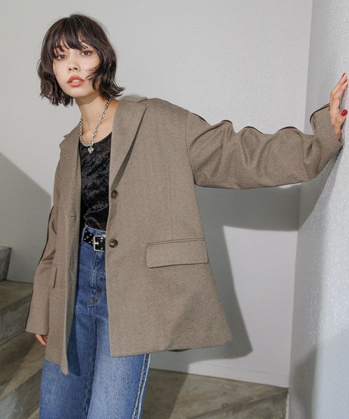 PAGEBOY(ページボーイ)の「ヘリンボーンジャケット(テーラードジャケット・レディース・ブラウン系その他/ブラック系その他/チャコールグレー・FREE)」の18枚目の写真