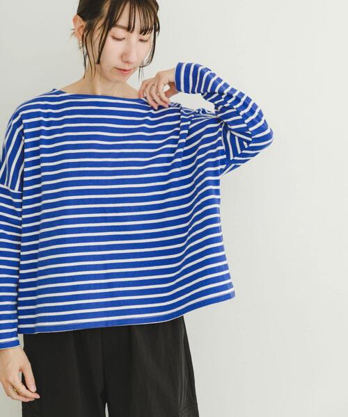 ITEMS URBANRESEARCH（アイテムズ アーバンリサーチ）の「バスクボーダーロングスリーブTシャツ（Tシャツ/カットソー・レディース・グレー系その他/ブルー系その他/ホワイト系その他/ブラウン系その他・FREE）」の5枚目の写真