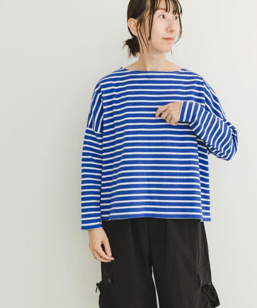 ITEMS URBANRESEARCH（アイテムズ アーバンリサーチ）の「バスクボーダーロングスリーブTシャツ（Tシャツ/カットソー・レディース・グレー系その他/ブルー系その他/ホワイト系その他/ブラウン系その他・FREE）」の7枚目の写真