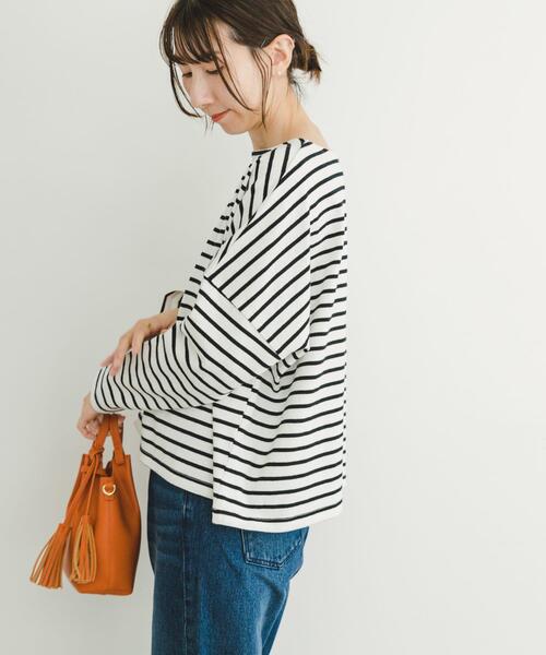 ITEMS URBANRESEARCH（アイテムズ アーバンリサーチ）の「バスクボーダーロングスリーブTシャツ（Tシャツ/カットソー・レディース・グレー系その他/ブルー系その他/ホワイト系その他/ブラウン系その他・FREE）」の16枚目の写真