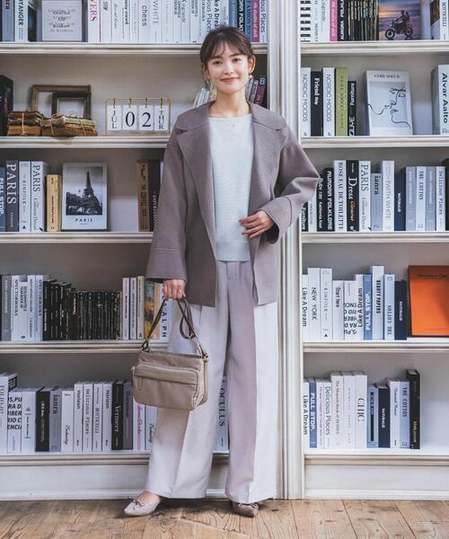 ITS'DEMO（イッツデモ）の「◆裏リブミディ丈着流しコート（チェスターコート・レディース・グレー/アイボリー/ブラウン系・00）」の6枚目の写真