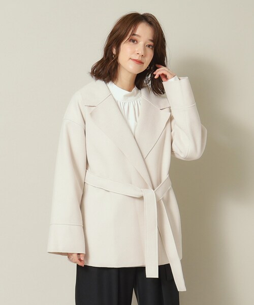 ITS'DEMO（イッツデモ）の「◆裏リブミディ丈着流しコート（チェスターコート・レディース・グレー/アイボリー/ブラウン系・00）」の10枚目の写真