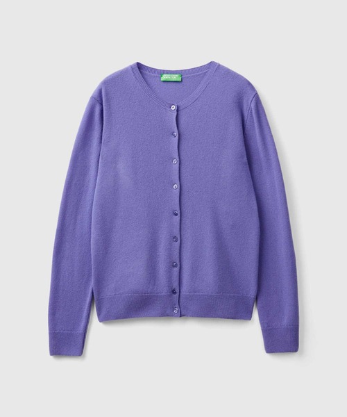 BENETTON (UNITED COLORS OF BENETTON)（ベネトンユナイテッドカラーズオブベネトン）の「ヴァージンウール100％ラウンドネックニットカーディガン（カーディガン/ボレロ・レディース・ターコイズブルー/ダークグリーン/ブルー/ダークブルー/パープル/フューシャピンク・LARGE/MEDIUM/SMALL/X-SMALL）」の18枚目の写真