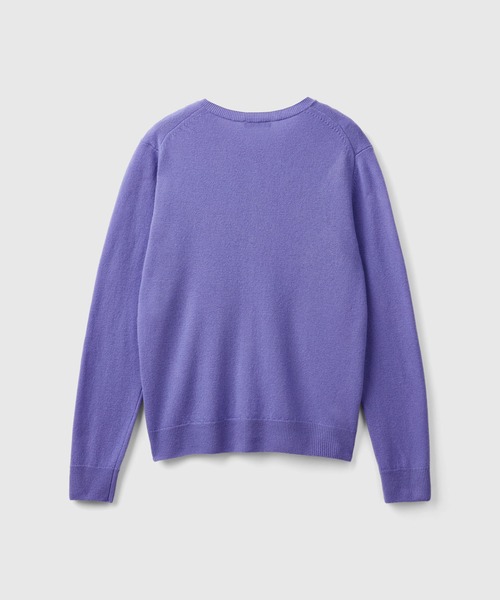 BENETTON (UNITED COLORS OF BENETTON)（ベネトンユナイテッドカラーズオブベネトン）の「ヴァージンウール100％ラウンドネックニットカーディガン（カーディガン/ボレロ・レディース・ターコイズブルー/ダークグリーン/ブルー/ダークブルー/パープル/フューシャピンク・LARGE/MEDIUM/SMALL/X-SMALL）」の19枚目の写真