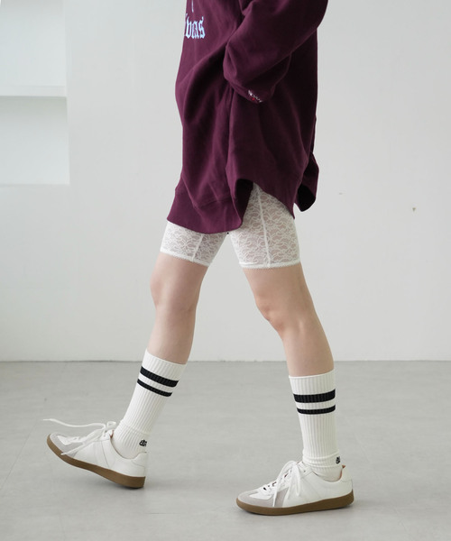 SLOBE citron.(スローブシトロン)の「《WEB限定》SLOBE citron. レースサイクルパンツ(レギンス/スパッツ・レディース・ホワイト・FREE)」の7枚目の写真