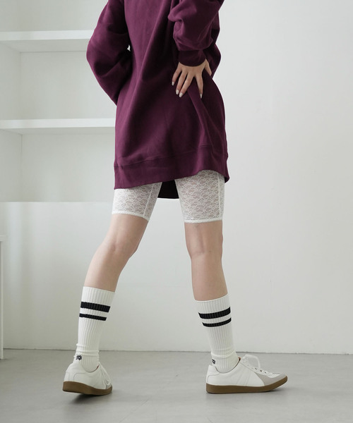 SLOBE citron.(スローブシトロン)の「《WEB限定》SLOBE citron. レースサイクルパンツ(レギンス/スパッツ・レディース・ホワイト・FREE)」の8枚目の写真