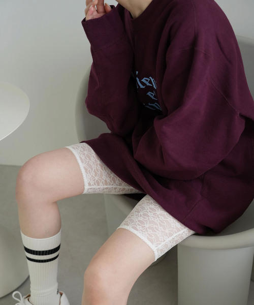 SLOBE citron.(スローブシトロン)の「《WEB限定》SLOBE citron. レースサイクルパンツ(レギンス/スパッツ・レディース・ホワイト・FREE)」の12枚目の写真