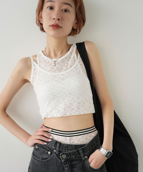 SLOBE citron.(スローブシトロン)の「《WEB限定》SLOBE citron. レースサイクルパンツ(レギンス/スパッツ・レディース・ホワイト・FREE)」の16枚目の写真