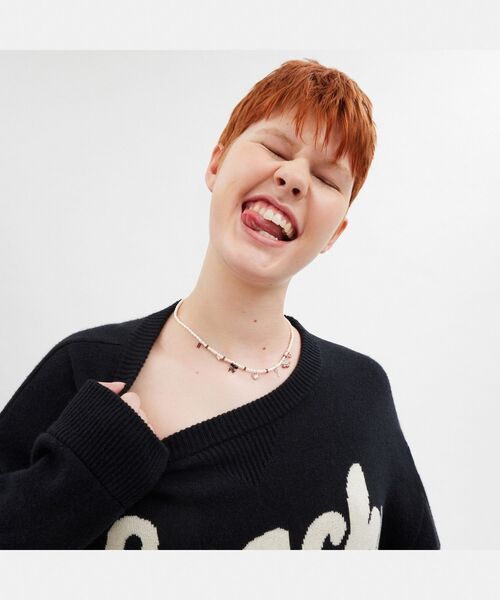 【COACH】コーチ ミニ ボウ ネックレス COACH（コーチ）の「ミニ ボウ チャーム パール ネックレス