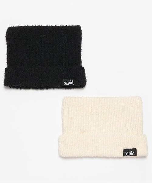 X-girl Stages（エックスガールステージス）の「猫耳ニットキャップ（キャップ・キッズ・ブラック/アイボリー・FREE）」の6枚目の写真