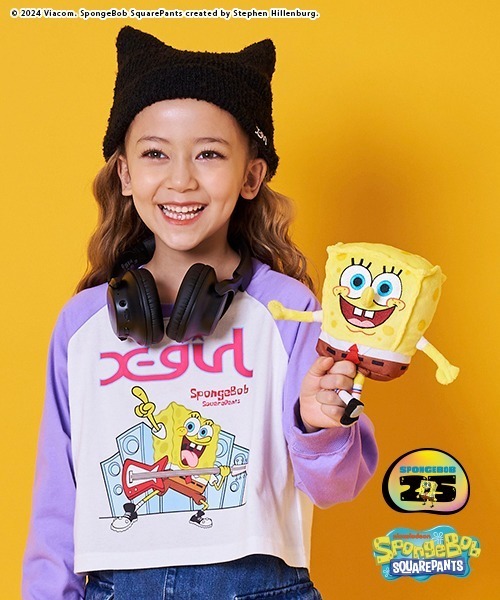 X-girl Stages（エックスガールステージス）の「猫耳ニットキャップ（キャップ・キッズ・ブラック/アイボリー・FREE）」の8枚目の写真