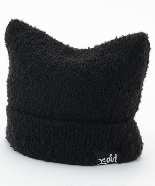 X-girl Stages（エックスガールステージス）の「猫耳ニットキャップ（キャップ・キッズ・ブラック/アイボリー・FREE）」の12枚目の写真