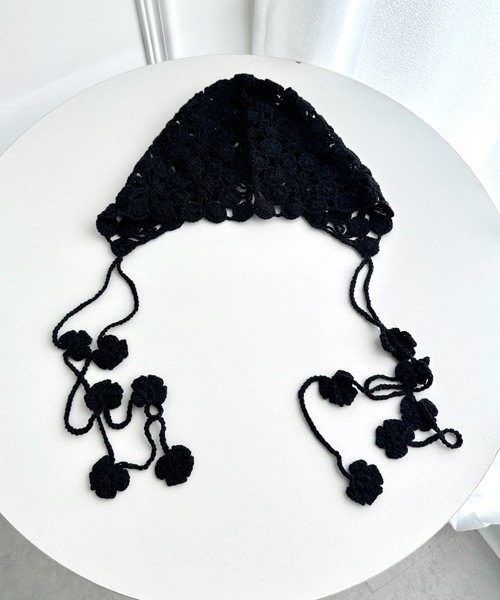 セール】フラワークロシェ編みニットキャップ（ニットキャップ