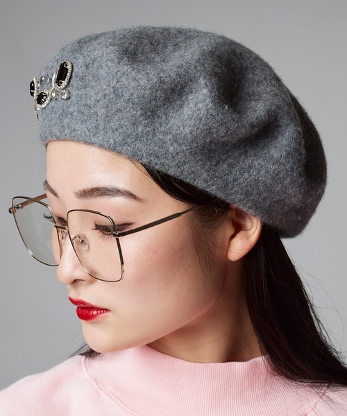 Narcissus（ナルシス）の「【Narcissus】ビジューベレー帽（ハンチング/ベレー帽・レディース・ブラック/グレー・FREE）」の3枚目の写真