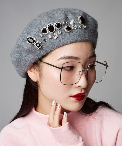 Narcissus（ナルシス）の「【Narcissus】ビジューベレー帽（ハンチング/ベレー帽・レディース・ブラック/グレー・FREE）」の10枚目の写真