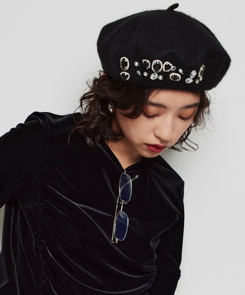 Narcissus（ナルシス）の「【Narcissus】ビジューベレー帽（ハンチング/ベレー帽・レディース・ブラック/グレー・FREE）」の11枚目の写真