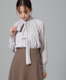 NANO universe | シャーリングネックボウタイブラウス(シャツ/ブラウス)