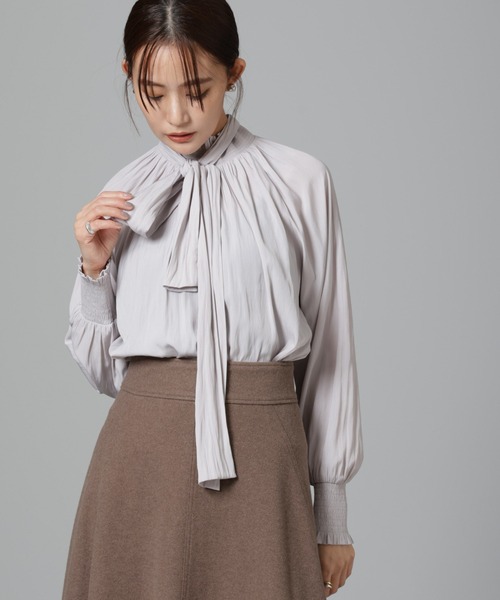 【セール】シャーリングネックボウタイブラウス（シャツ/ブラウス）｜nano･universe（ナノユニバース） 6,600円