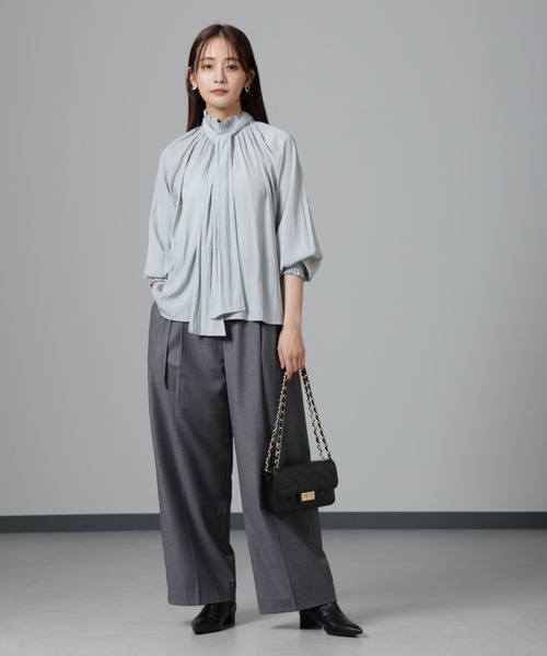 【セール】シャーリングネックボウタイブラウス（シャツ/ブラウス）｜nano･universe（ナノユニバース）