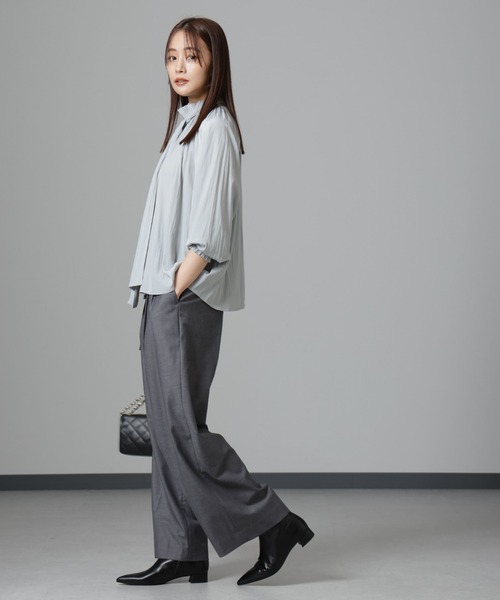 【セール】シャーリングネックボウタイブラウス（シャツ/ブラウス）｜nano･universe（ナノユニバース）