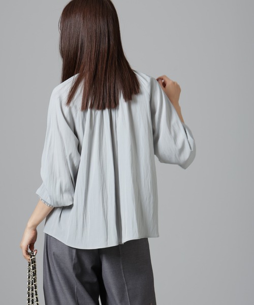 【セール】シャーリングネックボウタイブラウス（シャツ/ブラウス）｜nano･universe（ナノユニバース）
