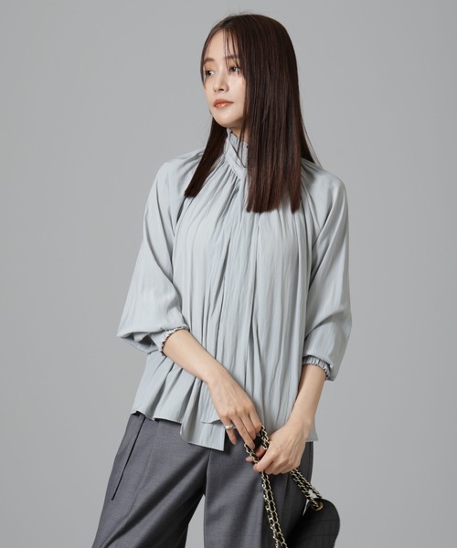 【セール】シャーリングネックボウタイブラウス（シャツ/ブラウス）｜nano･universe（ナノユニバース）