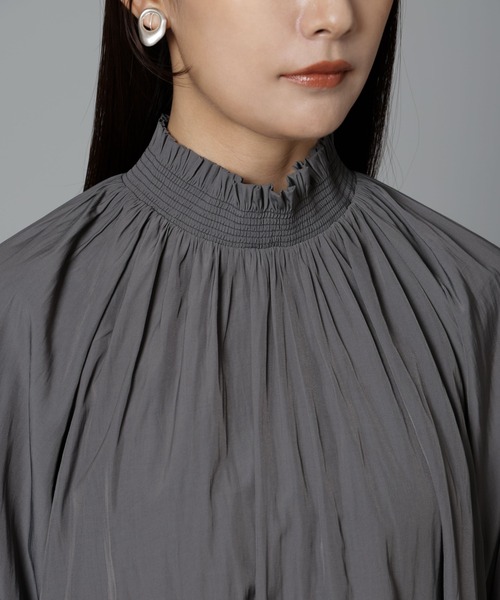 【セール】シャーリングネックボウタイブラウス（シャツ/ブラウス）｜nano･universe（ナノユニバース）