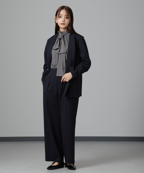 【セール】シャーリングネックボウタイブラウス（シャツ/ブラウス）｜nano･universe（ナノユニバース）