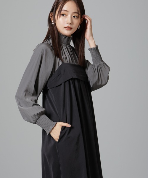 【セール】シャーリングネックボウタイブラウス（シャツ/ブラウス）｜nano･universe（ナノユニバース）