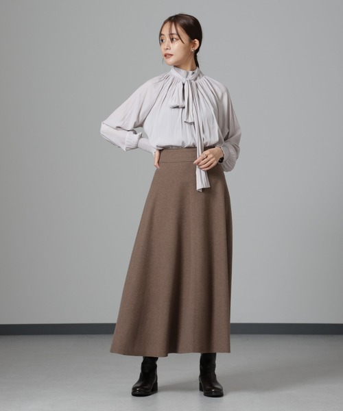 【セール】シャーリングネックボウタイブラウス（シャツ/ブラウス）｜nano･universe（ナノユニバース）