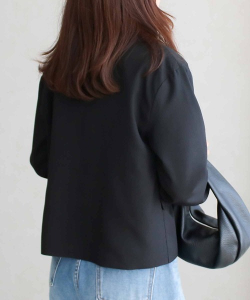 Social GIRL（ソーシャルガール）の「クロップドジャケット（テーラードジャケット・レディース・チャコール/ブラック・M）」の6枚目の写真