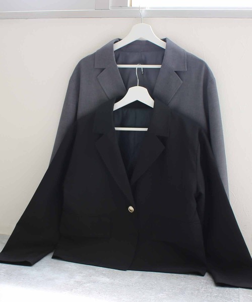 Social GIRL（ソーシャルガール）の「クロップドジャケット（テーラードジャケット・レディース・チャコール/ブラック・M）」の8枚目の写真