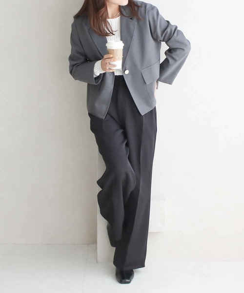 Social GIRL（ソーシャルガール）の「クロップドジャケット（テーラードジャケット・レディース・チャコール/ブラック・M）」の18枚目の写真