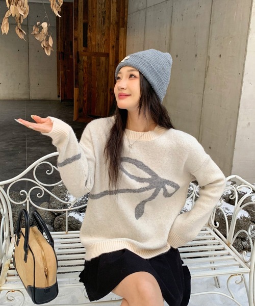 エストネーション　ビッグリボン　ウール　ニット　昨シーズンもの エストネーション ビッグリボン ウール ニット 昨シーズンもの