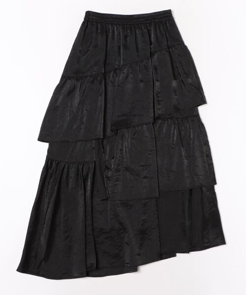 archives（アルシーヴ）の「グロッシーランダムティアードスカート（スカート・レディース・ベージュ/ブラック/アイボリー/オレンジ・MEDIUM）」の5枚目の写真