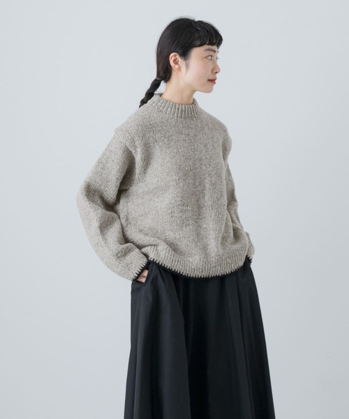 かぐれ（カグレ）の「ペルーヘムステッチニット（ニット/セーター・レディース・グレー/イエロー・FREE）」の2枚目の写真