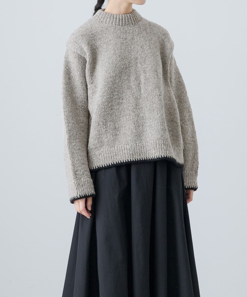 かぐれ（カグレ）の「ペルーヘムステッチニット（ニット/セーター・レディース・グレー/イエロー・FREE）」の3枚目の写真