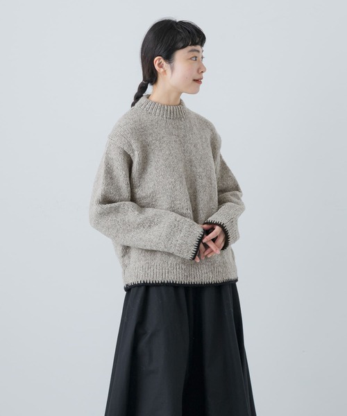 かぐれ（カグレ）の「ペルーヘムステッチニット（ニット/セーター・レディース・グレー/イエロー・FREE）」の4枚目の写真