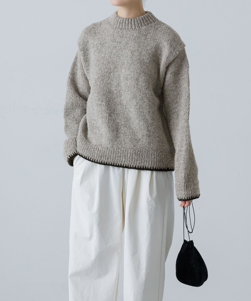 かぐれ（カグレ）の「ペルーヘムステッチニット（ニット/セーター・レディース・グレー/イエロー・FREE）」の13枚目の写真