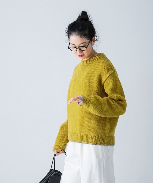 かぐれ（カグレ）の「ペルーヘムステッチニット（ニット/セーター・レディース・グレー/イエロー・FREE）」の20枚目の写真