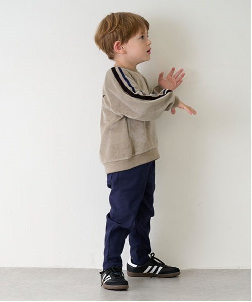 petit main（プティマイン）の「裏起毛のびのびストレッチパンツ（スウェットパンツ・キッズ・ブルーグリーン/キナリ/ネイビー/チャコール/ダークブラウン・80ｃｍ/90cm/100cm/110cm/120cm/130cm）」の6枚目の写真