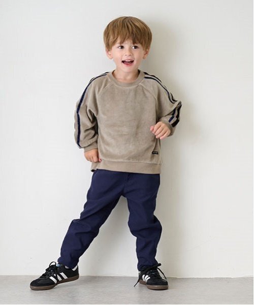 petit main（プティマイン）の「裏起毛のびのびストレッチパンツ（スウェットパンツ・キッズ・ブルーグリーン/キナリ/ネイビー/チャコール/ダークブラウン・80ｃｍ/90cm/100cm/110cm/120cm/130cm）」の8枚目の写真