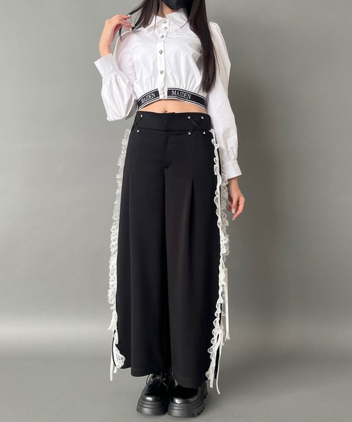 DearMyLoveMillor(ディアマイラブミラー)の「ロゴバンテージネクタイシャツ(シャツ/ブラウス・レディース・ブラック/ホワイト・3L/LL/LARGE/MEDIUM)」の3枚目の写真