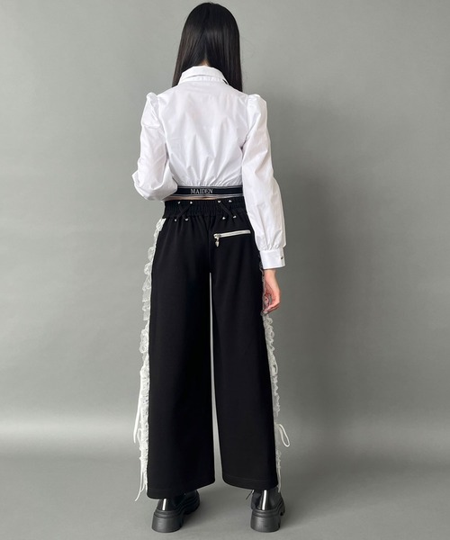 DearMyLoveMillor(ディアマイラブミラー)の「ロゴバンテージネクタイシャツ(シャツ/ブラウス・レディース・ブラック/ホワイト・3L/LL/LARGE/MEDIUM)」の5枚目の写真