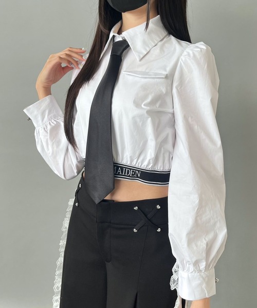DearMyLoveMillor(ディアマイラブミラー)の「ロゴバンテージネクタイシャツ(シャツ/ブラウス・レディース・ブラック/ホワイト・3L/LL/LARGE/MEDIUM)」の15枚目の写真